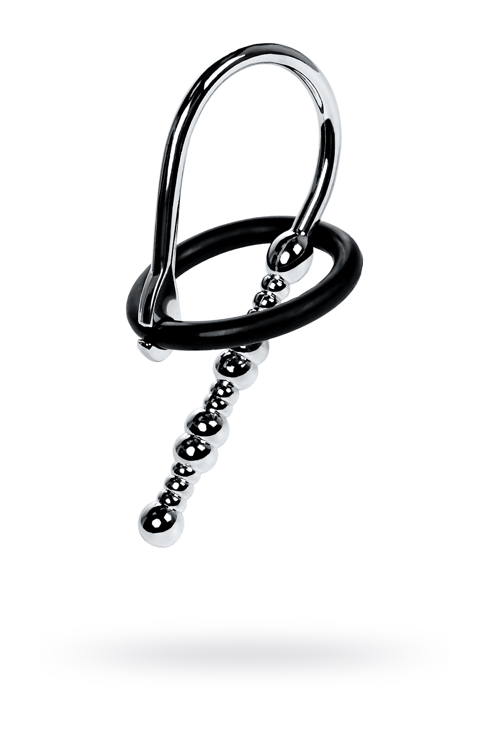 Уретральный плаг-бусины с мягким фикс.кольцом, TOYFA Metal,