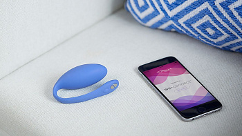 Виброяйцо WE-VIBE Jive голубой,силикон,9 см.
