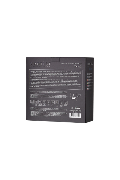 Стимулятор простаты EROTIST THIRD, силикон, черный, 15,7 см