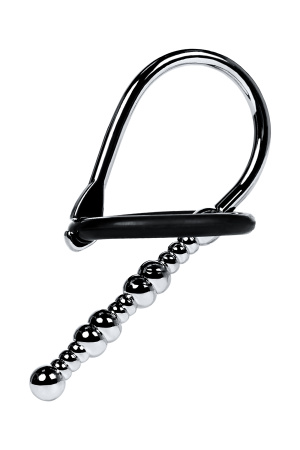 Уретральный плаг-бусины с мягким фикс.кольцом, TOYFA Metal,