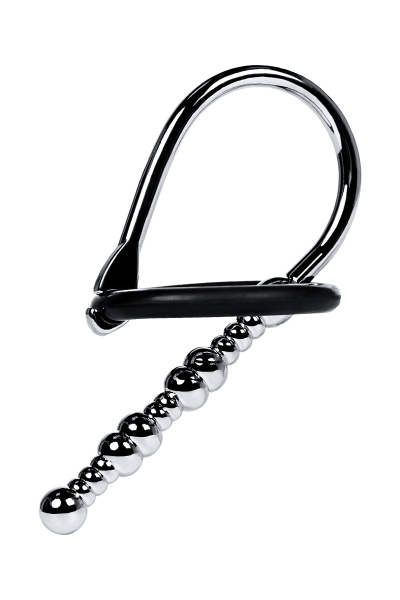 Уретральный плаг-бусины с мягким фикс.кольцом, TOYFA Metal,