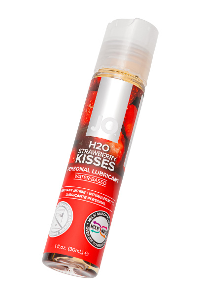 Съедобный лубрикант со вкусом клубники JO H2O Strawberry kisses, 30 мл