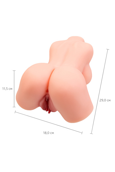 Мастурбатор реалистичный в форме женского тела, с 2 любовными входами, ТPE, телесный, 2,5 кг (в бело