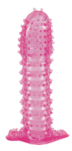 Насадка гелевая Toyfa, Розовая, 12 см, Ø 4