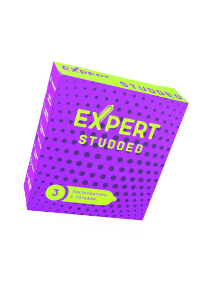 Презервативы EXPERT Studded, облегающие, точечные, 3 шт.