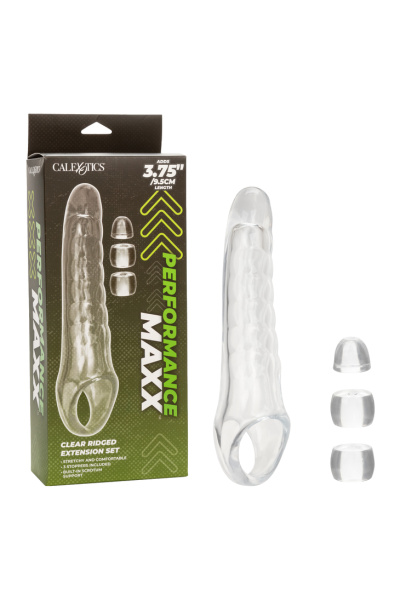 Увеличивающая насадка на член CLEAR EXTENSION KIT со вставками для регилирования длинны