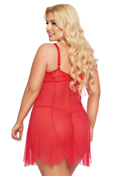 Ночная сорочка и стринги SoftLine Collection Carla, красный, XL