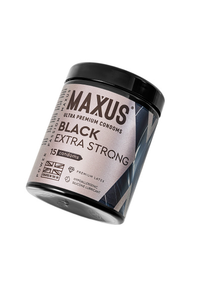 Презервативы Maxus Extra Strong,черные, утолщенные 15 шт.