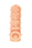 Насадка KOKOS реалистичная с дополнительной стимуляцией, TPE, телесная, 14 см