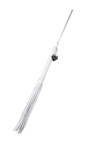 Плеть Pecado BDSM, белая рукоять, белые хлысты