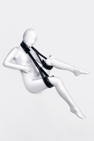 Стропа фиксирующая Anonymo.PU кожа, черная, 145 см