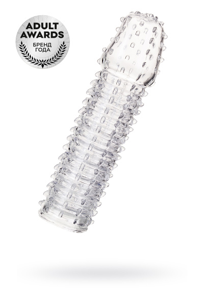 Насадка гелевая TOYFA A-Toys, прозрачная, 15,2 см, Ø 3,5