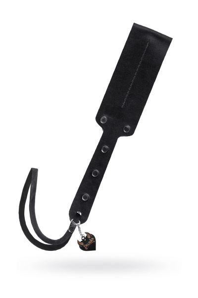 Паддл мягкий Pecado BDSM, натуральная кожа и дерево, черный