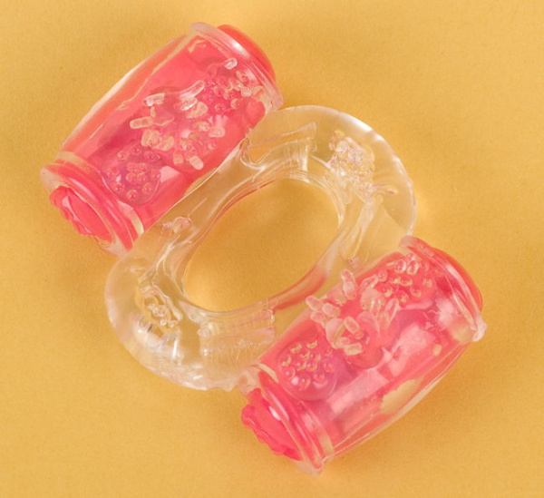 Эрекционное кольцо на пенис с двойной вибрацией, TOYFA,