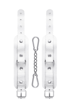 Наручники-браслеты Pecado BDSM, мини со скруглёнными углами,белые